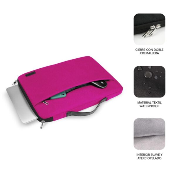 Funda subblim elegant laptop sleeve para portatil 15.6 pulgadas rosa - Imagen 2