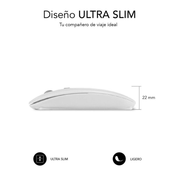 Raton inalambrico subblim dual flat blanco - Imagen 2