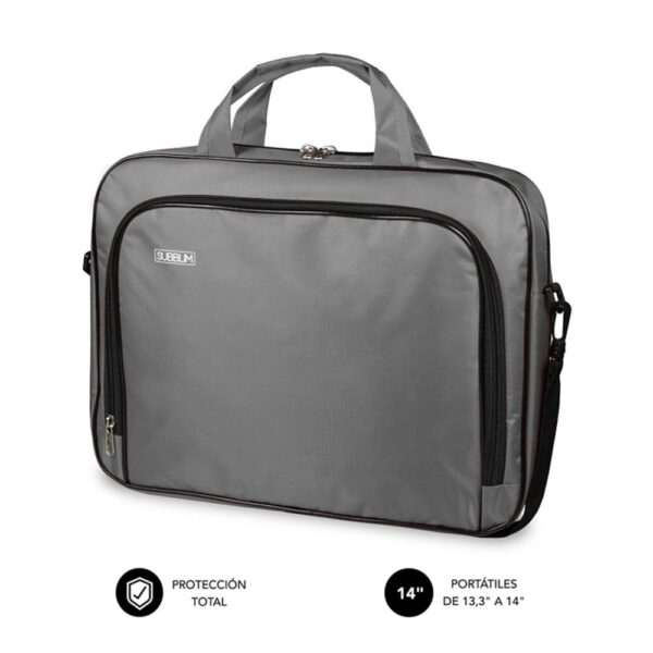 Maletin subblim oxford para portatil 13.3 pulgadas - 14 pulgadas gris