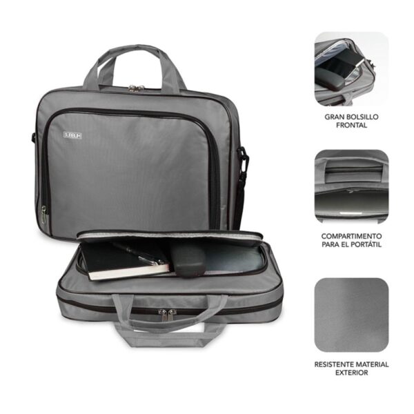 Maletin subblim oxford para portatil 15.4 pulgadas - 16 pulgadas gris - Imagen 2