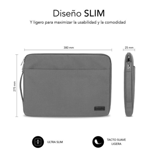 Funda subblim urban laptop sleeve para portatil 13.3 pulgadas - 14 pulgadas gris - Imagen 3