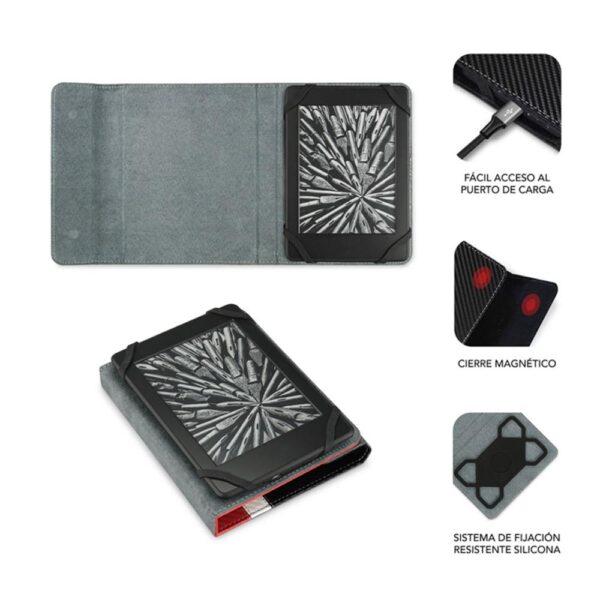Funda subblim clever ebook case 6 pulgadas rojo - negro - blanco - Imagen 2