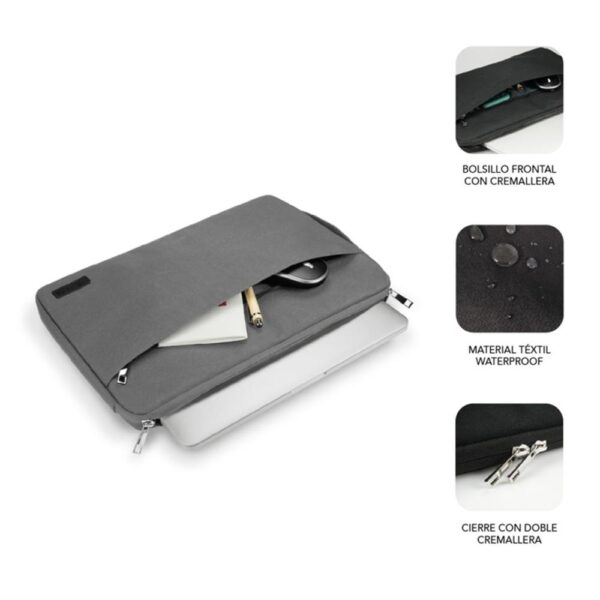 Funda subblim urban laptop sleeve para portatil 15.6 pulgadas gris - Imagen 2
