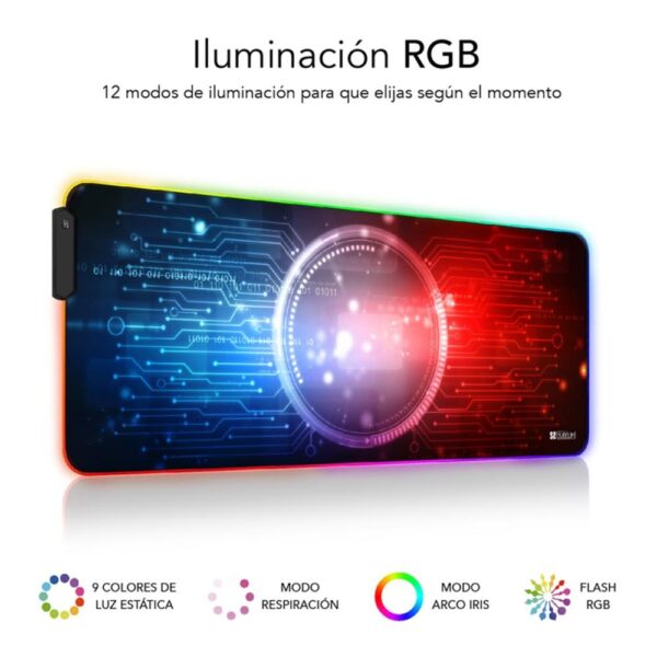 Alfombrilla subblim mouse pad premium led rgb - Imagen 2