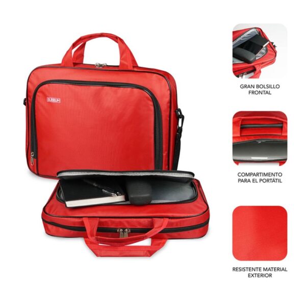 Maletin subblim oxford para portatil 15.4 pulgadas - 16 pulgadas rojo - Imagen 2