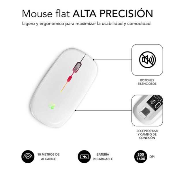 Raton inalambrico subblim submo - ldflat2 blanco - Imagen 3