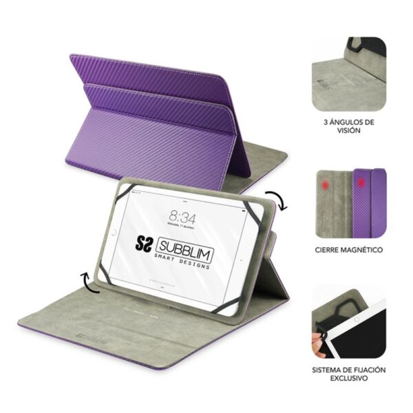 Funda subblim rotate 360 executive case para tablet 10.1 pulgadas purpura - Imagen 2