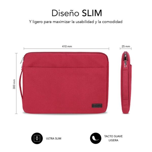 Funda subblim urban laptop sleeve para portatil 15.6 pulgadas rojo - Imagen 3