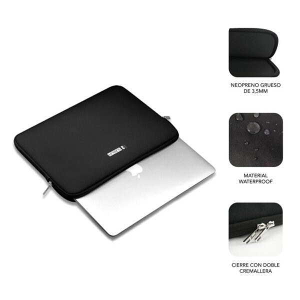 Funda subblim business laptop sleeve neoprene para portatil 15.6 pulgadas negro - Imagen 2