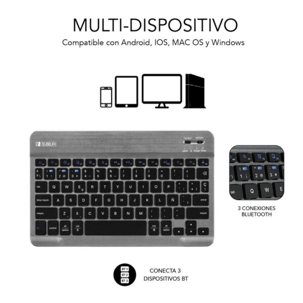 Funda + teclado subblim para samsung gt a8 10.5 pulgadas pulgadas x200 - 205 - Imagen 3