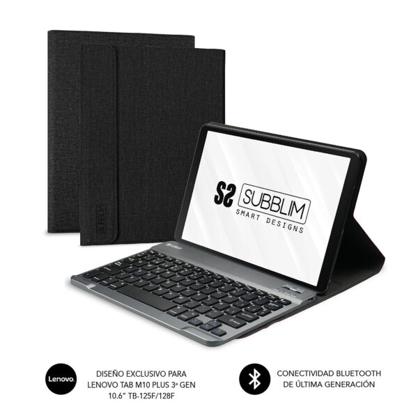 Funda + teclado subblim keytab pro para lenovo tab m10 plus 10.6 pulgadas negro - Imagen 2