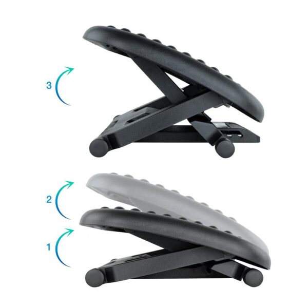 Reposapies tooq ajustable confort negro - Imagen 2