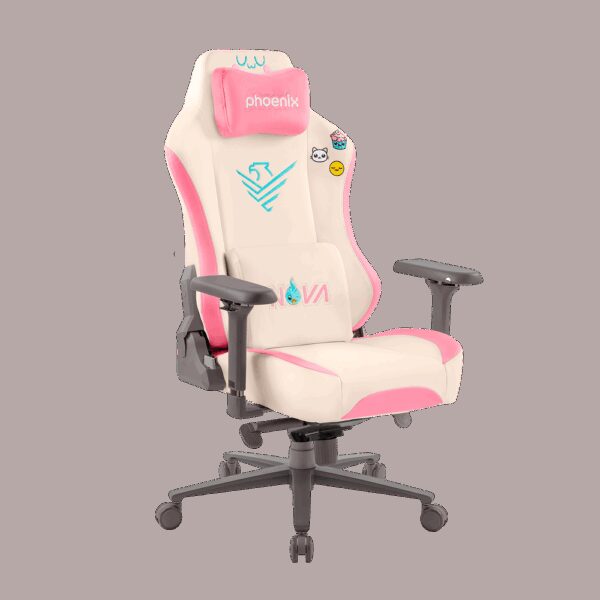 Phoenix nova cream editión silla alta gama fabricada en cuero color crema y rosa - Imagen 2