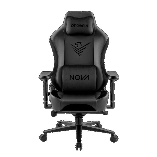 Nova silla gaming alta gama fabricada en cuero negro