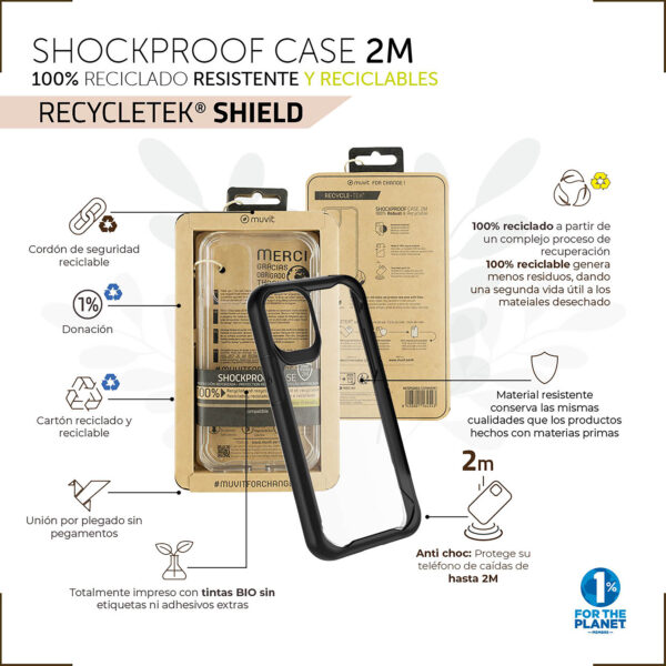 Funda muvit shockproof 2m para apple iphone 12 - 12 pro transparente - Imagen 3