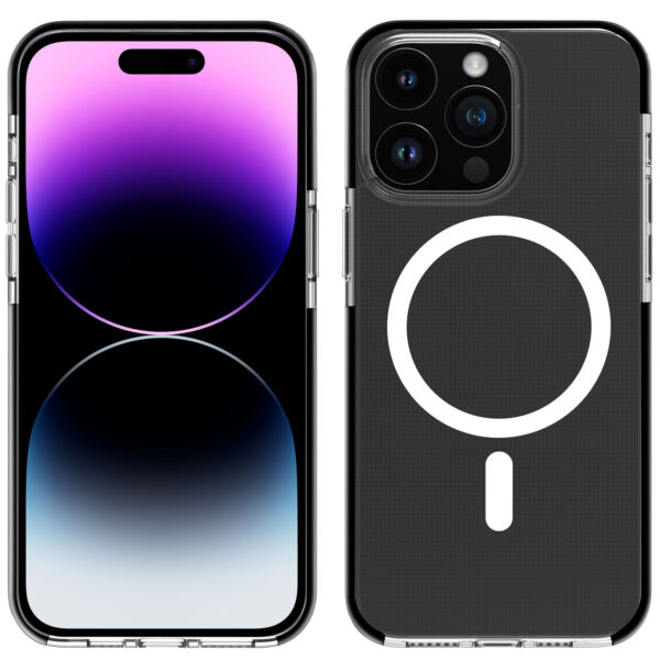 Funda muvit recycletek magsafe shockproof 3m para apple iphone 15 pro transparente - negra - Imagen 3