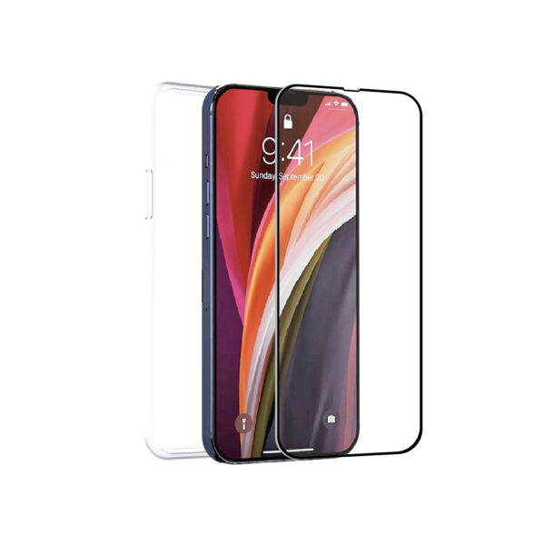Funda muvit para iphone 13 pro max + protector pantalla vidrio templado plano marco negro - Imagen 2