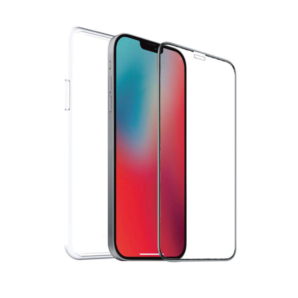 Funda muvit para iphone 12 mini + protector pantalla vidrio templado plano marco negro - Imagen 2