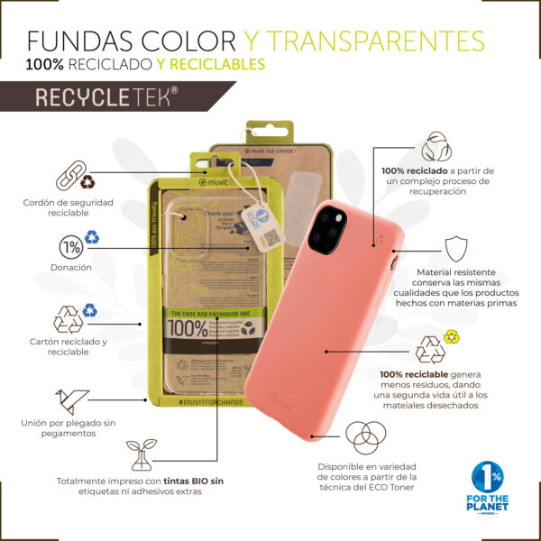 Funda muvit recycletek para oppo a78 5g - a58 5g transparente - Imagen 2