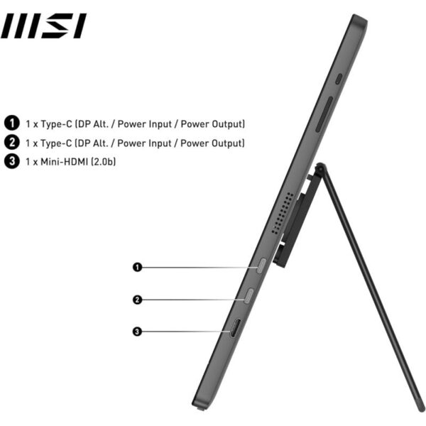 Monitor 15.6 pulgadas msi pro mp161 iron gray - Imagen 2