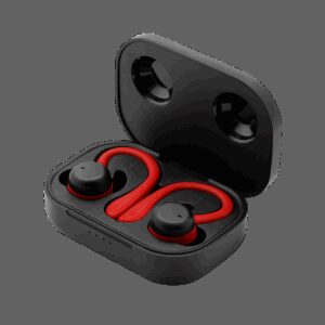 Auriculares deportivos spartan bluetooth 5.3 manos libres accesorios intercambiables detalles en rojo