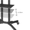 Soporte suelo trolley hama vesa hasta 75 pulgadas 600 x 400 max 40kg - Imagen 3