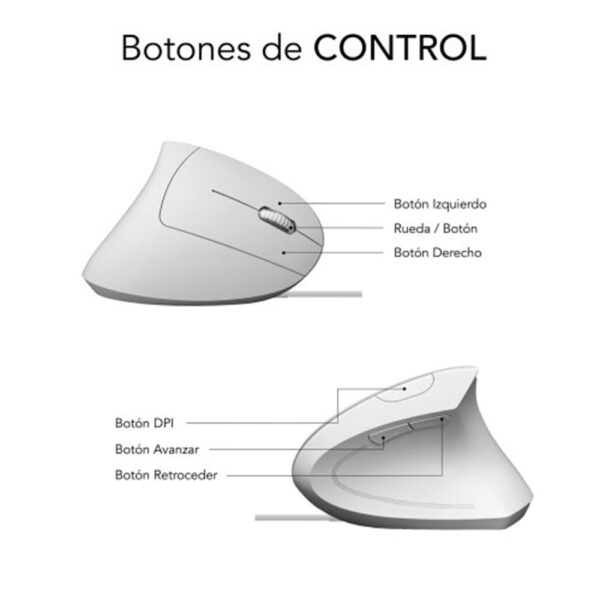 Raton subblim glide vertical ergo blanco - Imagen 2
