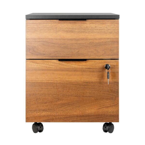 Cajonera phoenix artisan combinación negro y madera nogal - Imagen 2