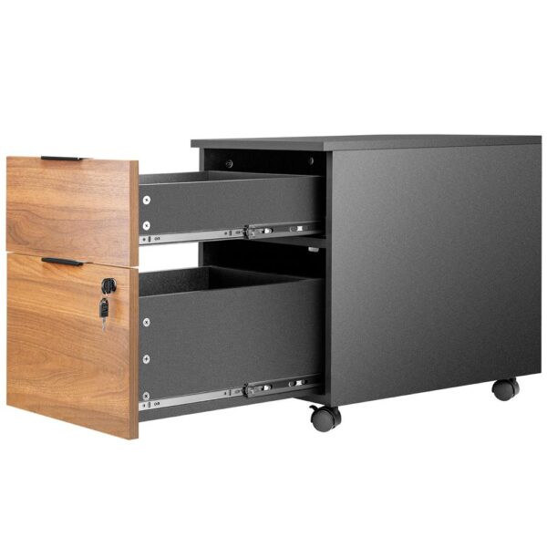 Cajonera phoenix artisan combinación negro y madera nogal - Imagen 3