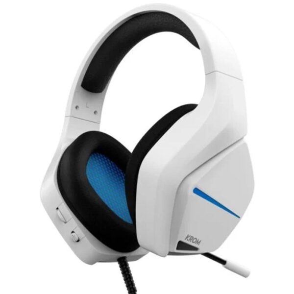 Auriculares gaming krom kopa move jack 3.5mm blanco - azul - Imagen 2