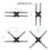 Soporte pared tv tooq vesa hasta 55 pulgadas 400x400mm max 25kg - Imagen 2