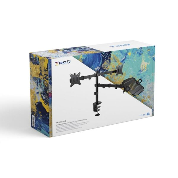 Soporte mesa tooq vesa hasta 32 pulgadas 100x100mm max 9kg - brazo - Imagen 2