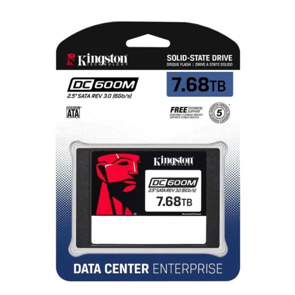 Disco duro interno solido ssd kingston data center 600m 7.68tb 2.5 pulgadas sata 6gb - s - Imagen 3