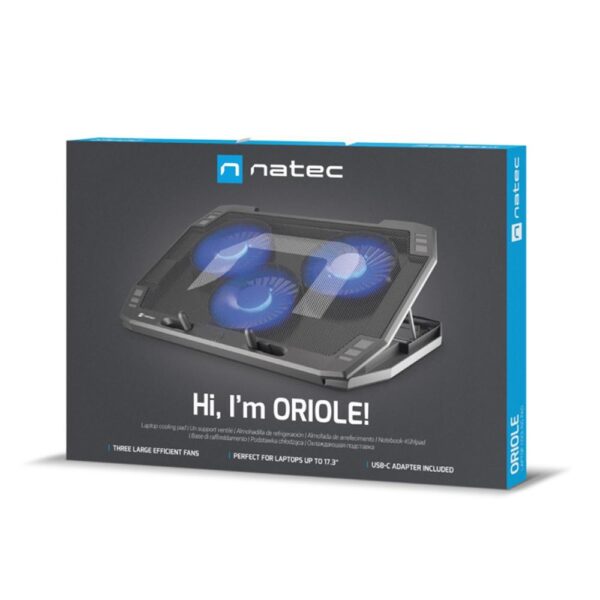 Base refrigeradora natec oriole papa portatil 15.6 pulgadas - 17.3 pulgadas negra - Imagen 2