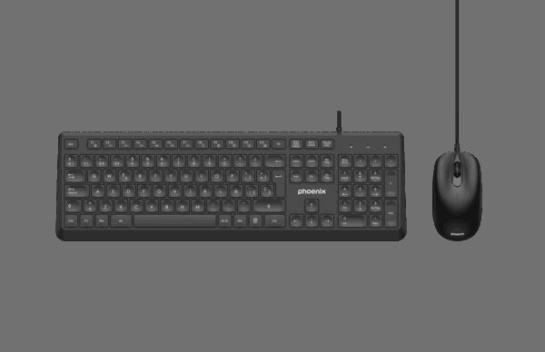 Phoenix combo teclado multimedia + ratón con cable usb 1200dpi