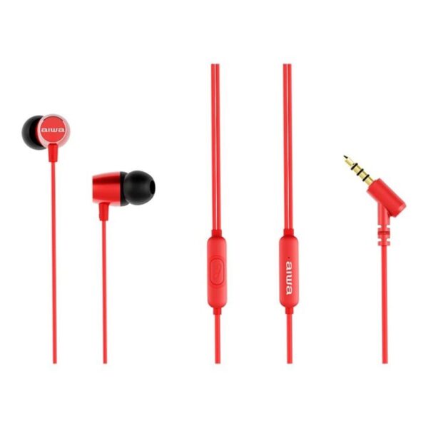 Auriculares aiwa estm - 30rd jack 3.5mm rojo - Imagen 2