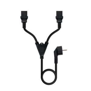Cable alimentacion schuko a 2x c13 nanocable 1.8m -  macho - hembra -  negro
