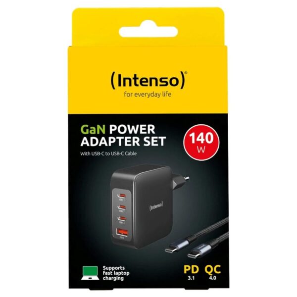 Cargador pared intenso gan w140a3c 3x usb tipo c 1x usb tipo a + cable usb tipo c - Imagen 2