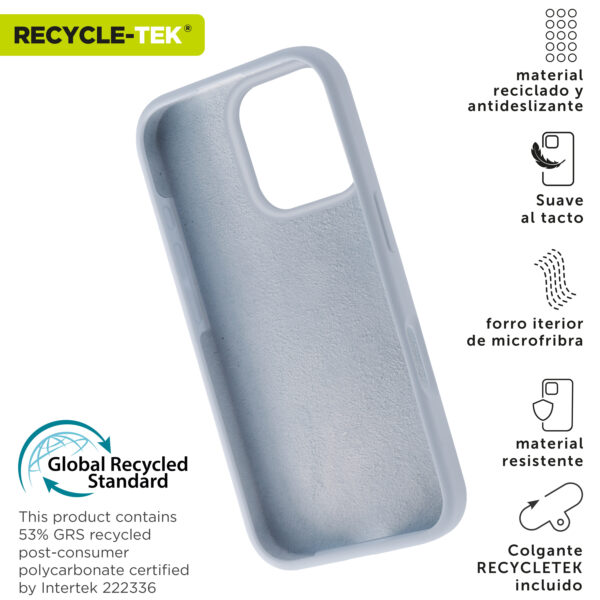 Funda muvit recycletek liquid silicone para apple iphone 16 pro azul cielo - Imagen 2