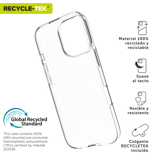 Funda muvit recycletek para apple iphone 16 pro max transparente - Imagen 2