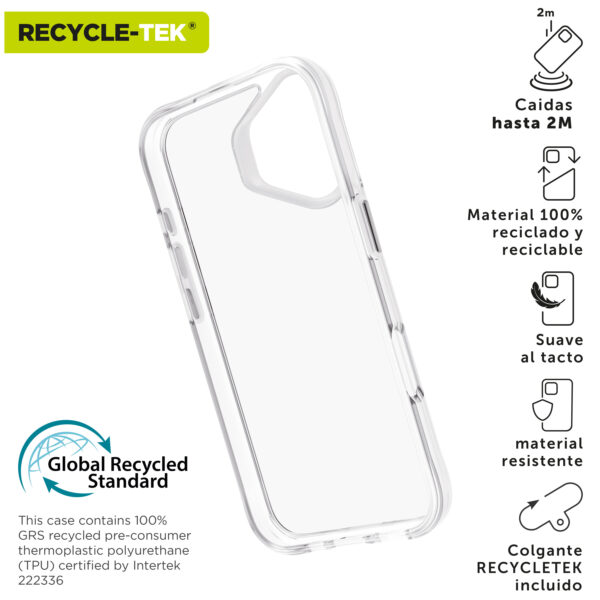 Funda muvit shockproof 2m para apple iphone 16 transparente - Imagen 2