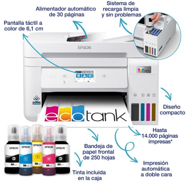 Multifunción epson inyeccion color ecotank et - 4856 a4 - Imagen 3
