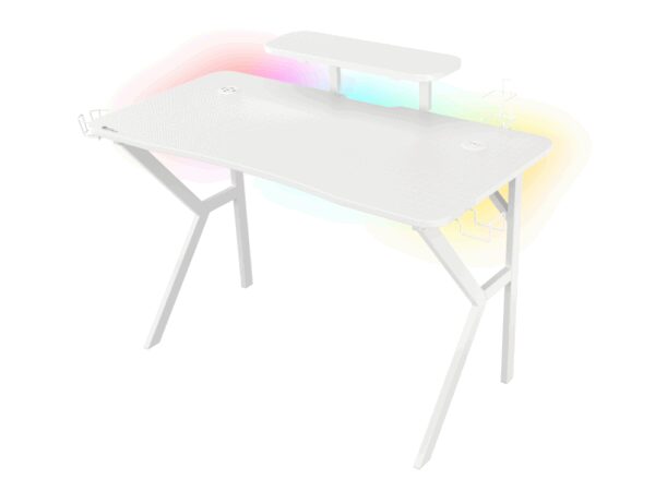 Mesa gaming genesis holm 320 rgb blanca carbono