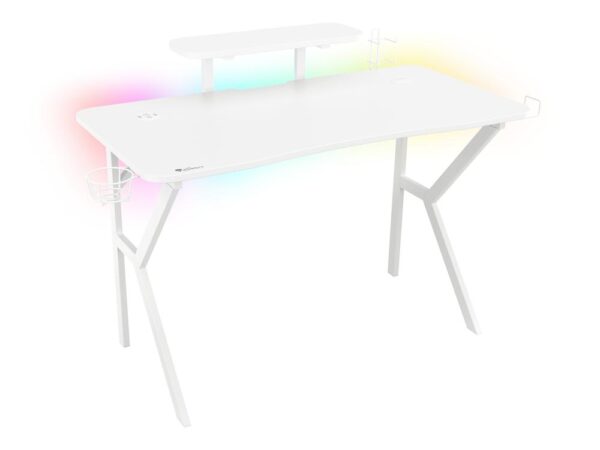 Mesa gaming genesis holm 320 rgb blanca carbono - Imagen 2