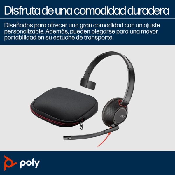 Auricular poly blackwire 5210 usb tipo c negro - Imagen 3