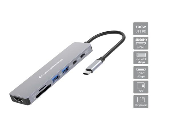 Docking station conceptronic donn28g usb tipo c 7 en 1 - Imagen 2