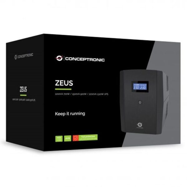 Sai conceptronic zeus08em 1500va 900w schuko ups mart lan sw - Imagen 2