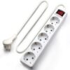 Regleta ewent 5 tomas shucko interruptor y enchufe plano - Imagen 2