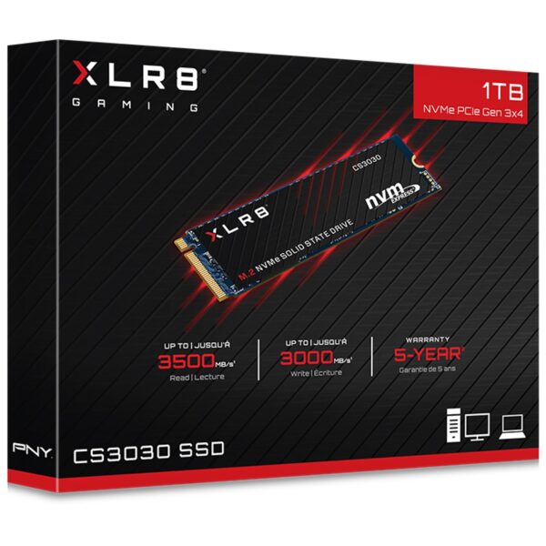 Disco duro interno ssd pny xlr8 cs3030 1tb m.2 pcie nvme - Imagen 3