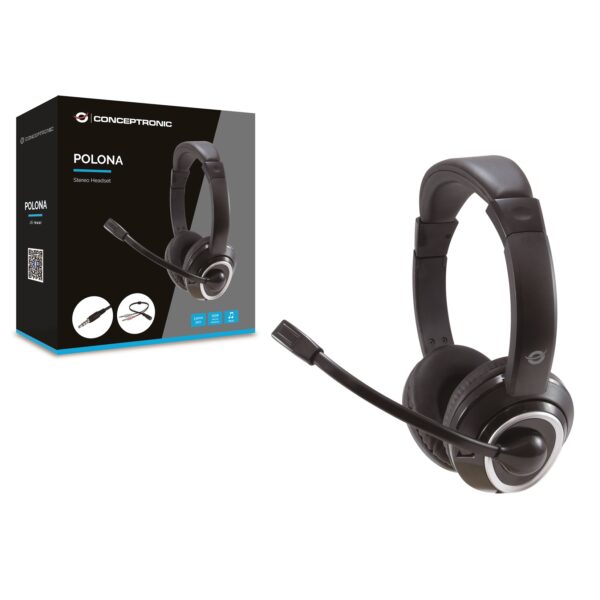 Auricular conceptronic polona02ba - jack 3.5mm - microfono - control volumen - Imagen 2